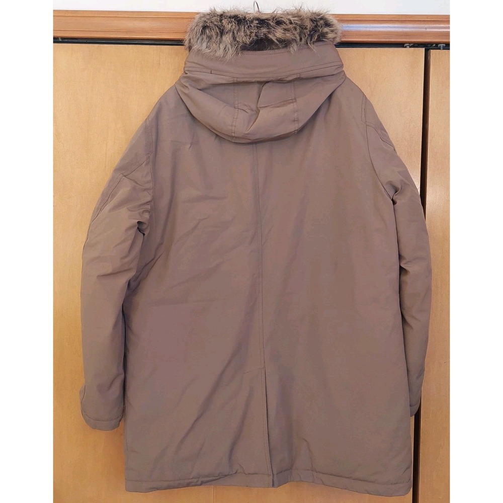 Michael Kors Men's Heavyweight Hooded Bib Snorkel Parka Coat Beige Sz Large $375 - Picture 3 of 16